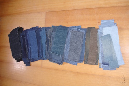 Sofá Reciclagem: Patchwork de Jeans e pufe de resíduo