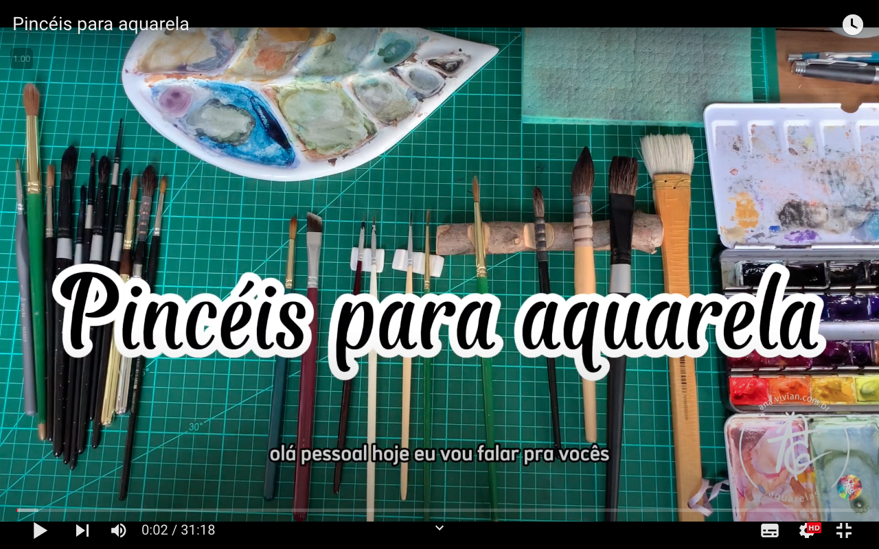 Videoaula: Pincéis para Aquarela