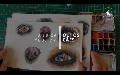 Aula de aquarela: Olhos de cães