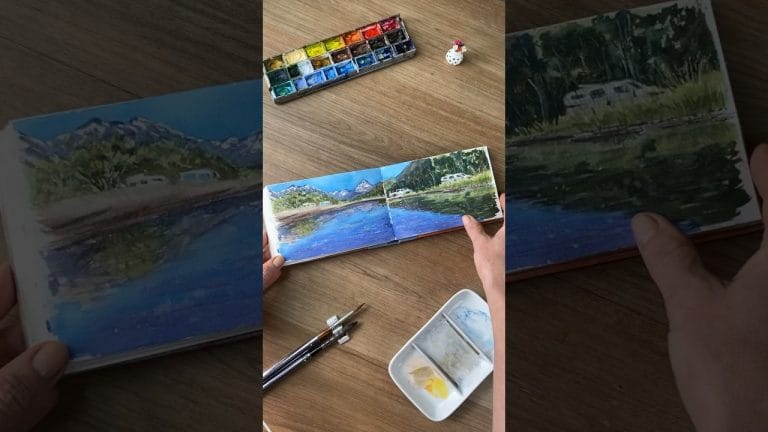 #sketchbooktour #aquarela #memoriasdeviagem #watercolor #landscapepainting