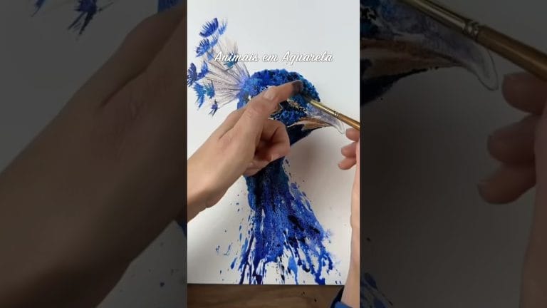 Pavão em Aquarela #aquarela #watercolor