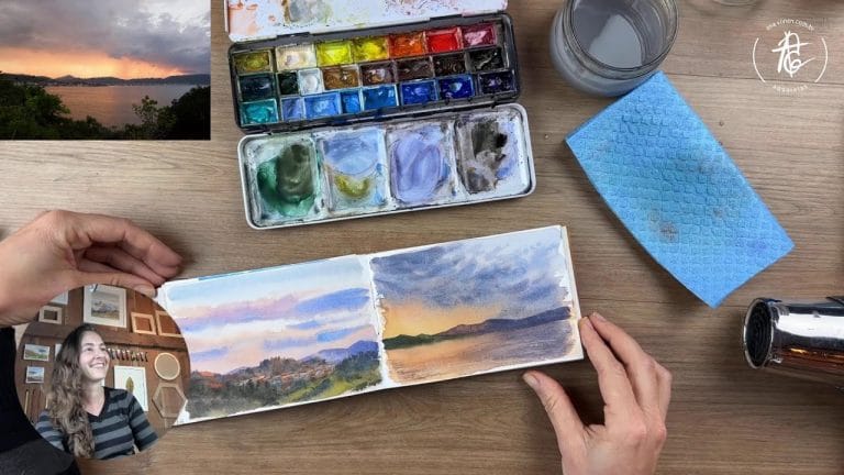 Aula rápida de Paisagem em Aquarela no Sketchbook