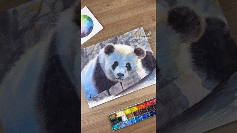 Como pintar um Panda em Aquarela - Aula 62 do Curso Animais em Aquarela