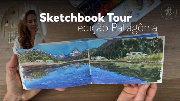 Sketchbook Tour das minhas Aquarelas - Edição Patagônia