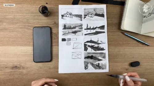 Aula 3 - Ao simplificar luzes e sombras, aprendemos a criar hierarquia visual, guiar o olhar e transmitir a sensação que queremos na pintura - 22min 42s