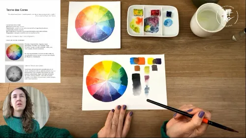 Aula 1 - Nessa aula aprendemos a construir o círculo cromático a partir das três cores primárias e a partir dele entender como todas as outras cores nascem. PDF com o modelo incluso - 31min